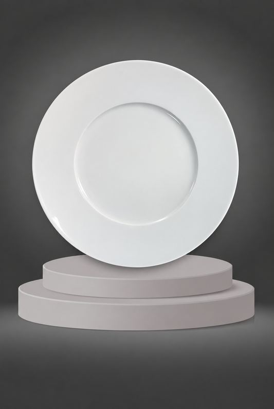 Assiette chauffante "Alba" (27cm) Porcelaine blanche