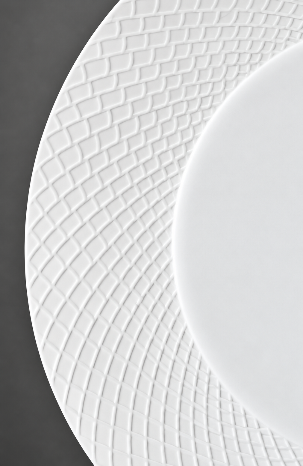 Assiette chauffante "Textura" (27cm) porcelaine blanche